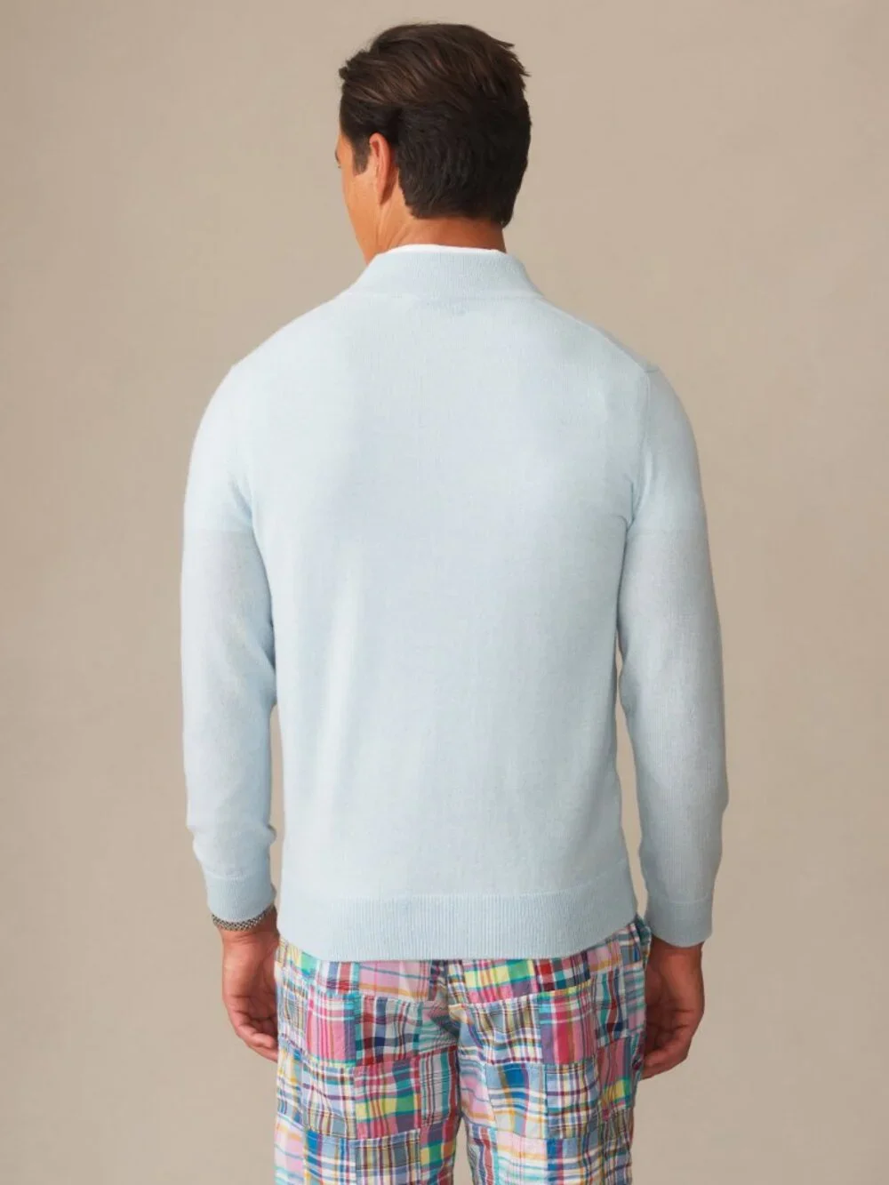J McLaughlin Twain Cashmere 1/4 Zip - Icelandic Blue NEW